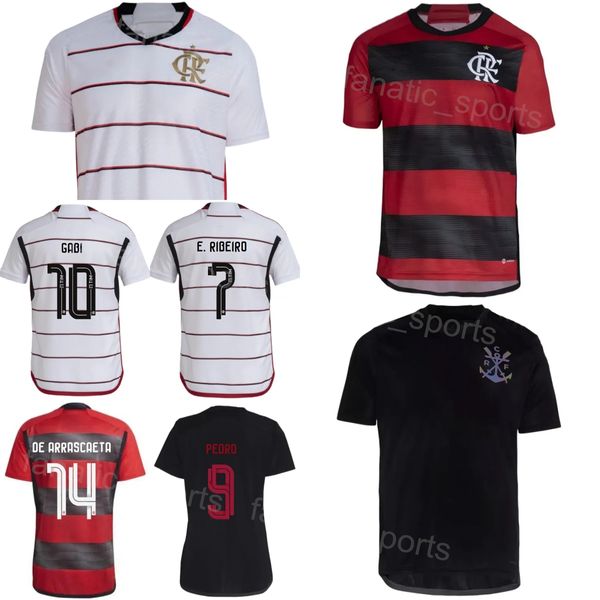 CR Flamengo 23 24 Calcio 29 Victor Hugo Maglie 4 Leo Pereira 14 Giorgian de Arrascaeta 10 Gabriel Barbosa 6 Ayrton Lucas Maglia da calcio Kit Nome personalizzato Club Team