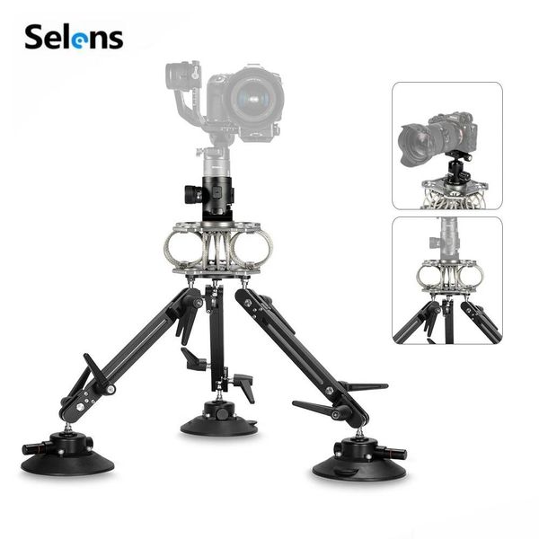 Supporti Selens Lega di alluminio 50cm 60kg Carico Ventosa per auto Supporto per fotocamera Dslr Treppiede per fotocamera per stabilizzatore cardanico RONIN RONIN M MX S