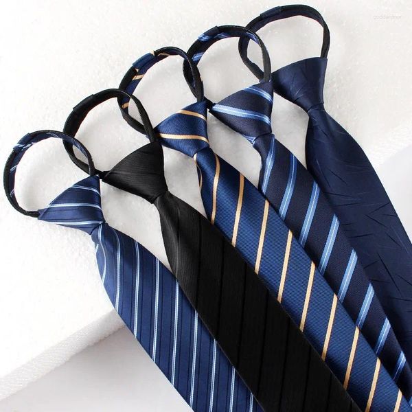 Pajaritas 1200 Puntada Poliéster Corbata Negocios para hombres y mujeres Formal Trabajo negro Carrera Matrimonio Nudos Cremallera rayada libre