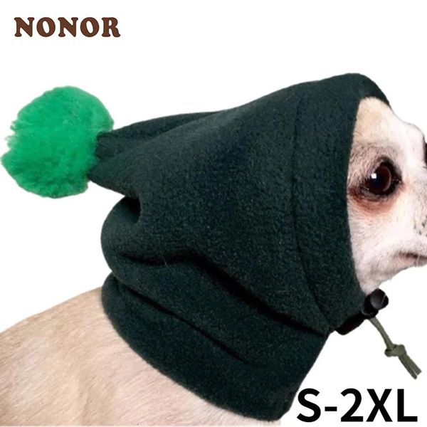 Outros suprimentos para cães NONOR Dog Warm Hat Pure Color Pet Cap com pequena bola de cabelo Chapéu com ajuste de cordão Inverno Casual Leopard Print Headgear 231216