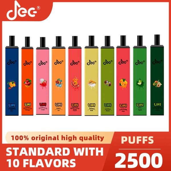 100% JEC Originale Vape monouso di alta qualità 2500 sbuffi liquido preriempito 6.5ML Randm Smok 25k sbuffi Mesh Coil 0% 2% 500mAh Batteria E sigarette OEM Benvenuto Vape Pen