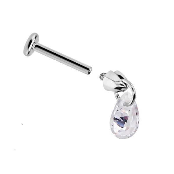 Outros acessórios de moda ASTM 36 Water Drop Pingente Labret 16G Helix Tragus Lip Ring Cartilagem Monroe Ear Piercing Jóias 231208