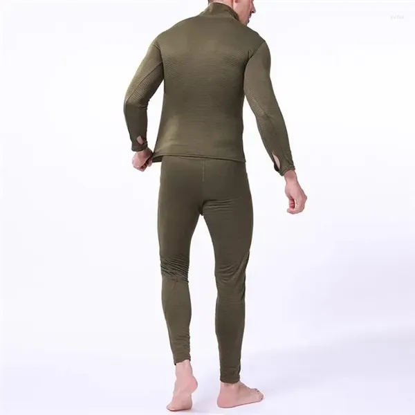 Männer Thermo-Unterwäsche Lange Armee Trocknen 2024 Kompression Winter Fleece Thermo Sweat Sets Dicke Unterhosen Kleidung Männer Schnell Warm Militär