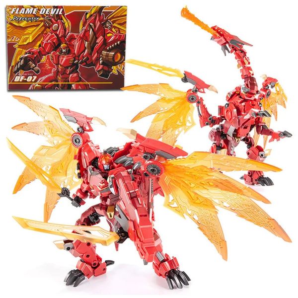 Transformationsspielzeug Roboter JINBAO Transformation Flame Red Blue Dragon PE DX09 DF07 DF-07 BW Beast Wars Actionfigur Deformationsroboter Modellspielzeug 231216