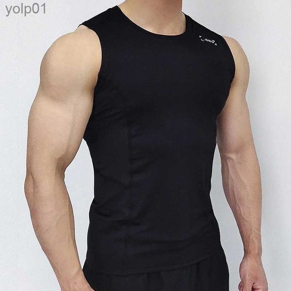 Homens camisetas Ginásio Mens Verão Compressão Calças Quick Dry Tank Top Bodybuilding Fitness Sleless Camiseta Workout Sportswear VestsL231216