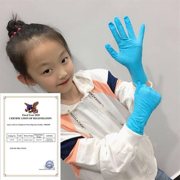 100 шт., детские одноразовые нитриловые перчатки, пищевые детские резиновые защитные латексные перчатки из ПВХ, маленький размер 254k
