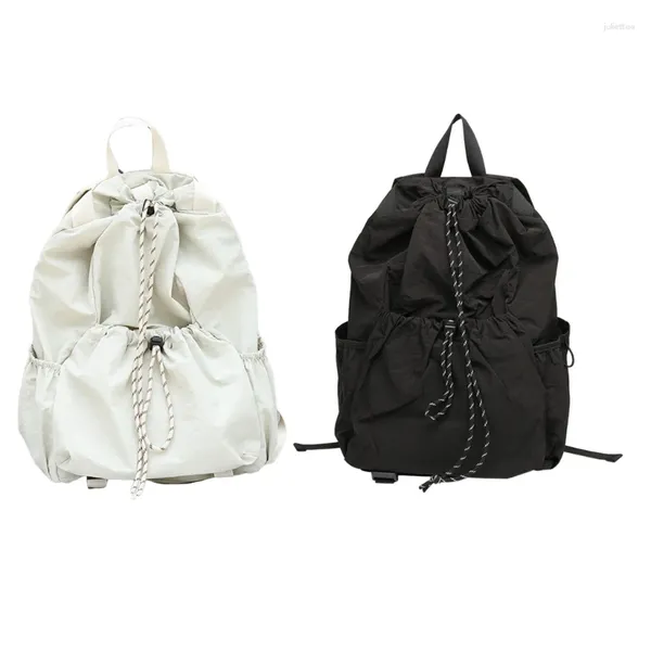 Школьные сумки 4XFF, повседневная сумка, студенческий рюкзак с рюшами и шнурком, дорожная сумка на плечо для девочек и женщин, универсальный рюкзак для колледжа