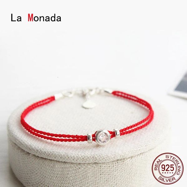 Charme Pulseiras La Monada Red Thread para Mão Casal 925 Sterling Silver Double String Corda Jóias Mulheres 231215