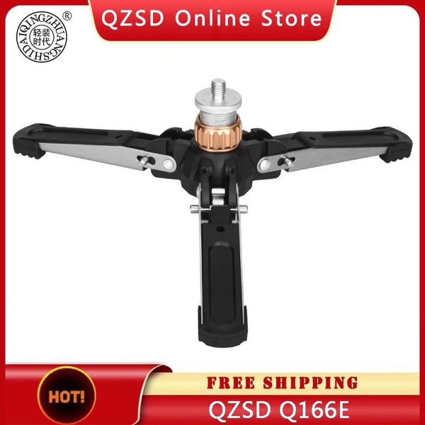 Suportes QZSD Q166E Carga máxima 5kg Universal Video Monopod Stand Base Tripé Mini Suporte de três pés para câmeras DSLR com parafuso de 3/8''