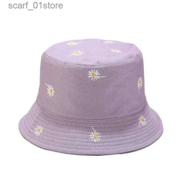 Cappelli a tesa larga Cappelli a secchiello LDSLYJR Cappello a secchiello con ricamo floreale in cotone Cappello da pescatore Cappello da viaggio all'aperto Cappelli da sole C per uomo e donna 256L231216