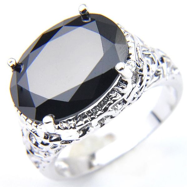 Novidade -6 peças lote joias de festa exclusivas oval preto ônix cristal pedra preciosa rússia 925 prata esterlina banhada a casamento dos eua part286l