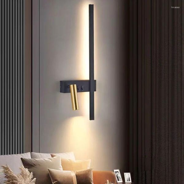 Duvar lambası LED spot ışığı Yatak Odası Başucu El Lambalar Fikstür Modern Oturma Odası Işık Sconce Armat Arka Plan Okuma