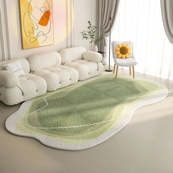 Alfombra Alfombra de decoración de sala de estar con forma irregular Alfombras ligeras de lujo para dormitorio Área grande Alfombra suave y esponjosa Alfombra lavable para el hogar 231215