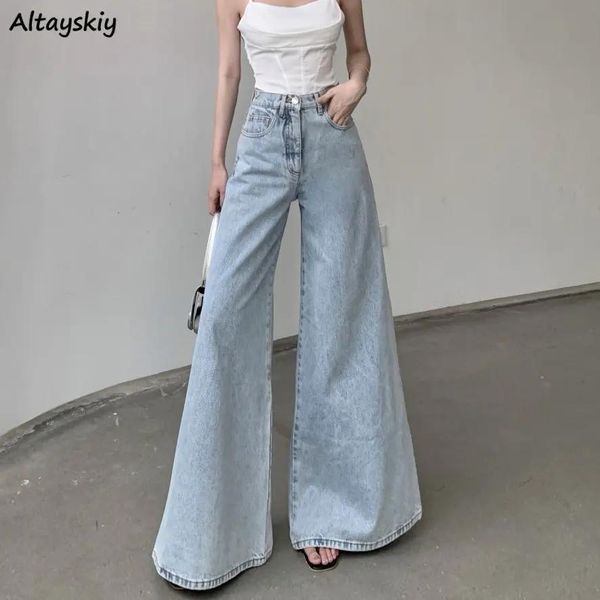 Jeans flare feminino baggy moderno chique popular elegante senhora projetado denim comprimento total personalidade streetwear nova primavera haruku