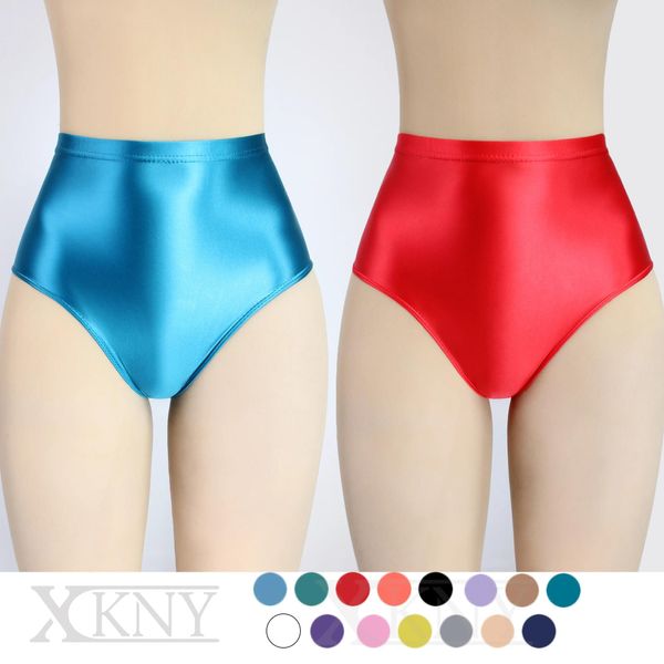 Trennt XCKNY neue ölige glänzende Shorts, sexy, solide, glänzende Hosen, Bikini, hohe Taille, sexy Strumpfhosen, kann außerhalb glänzender Sportunterwäsche getragen werden