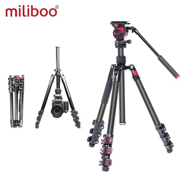 Suportes Miliboo Mufabk Profissional Viagem Fotográfica Compacto Alumínio Heavy Duty Tripé Monopé Cabeça Fluida para Câmera Digital DSLR