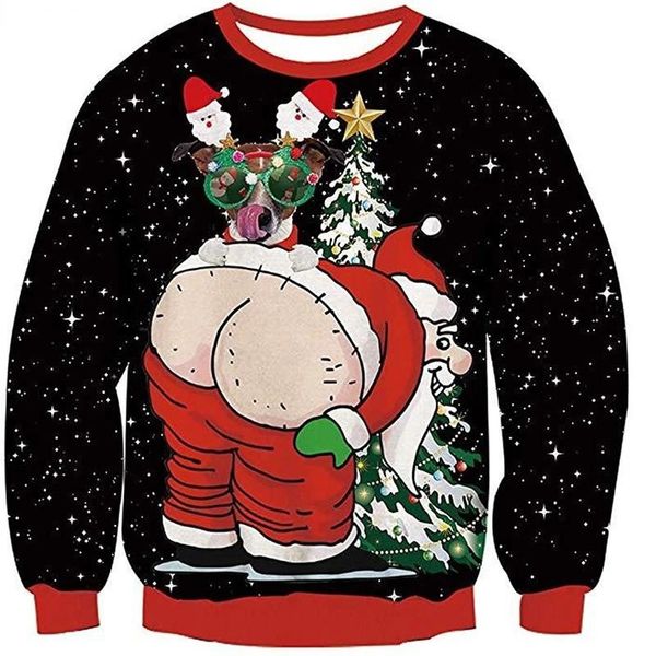 Maglioni da uomo Uomo Donna Divertenti Babbo Natale Brutti maglioni natalizi Maglioni Top Pullover Maglioni natalizi Top Felpa natalizia Tacky stampata in 3D 231215