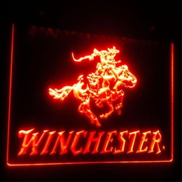 b107 Winchester armas de fogo arma cerveja bar pub clube 3d sinais led sinal de luz neon decoração para casa crafts267A