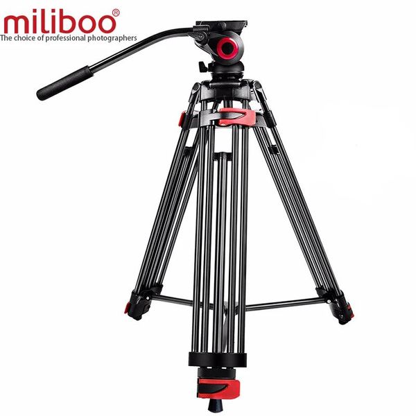 ThoShors Miliboo MTT602A Tripode per telecamera per fluido in alluminio portatile per videocamera/Tripode video DSLR Stand video 76 