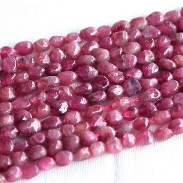 Rabatt Hohe Qualität Natürliche Echte Rosa Turmalin Nugget Lose Perlen Form 5-6mm Fit Schmuck 03683274M