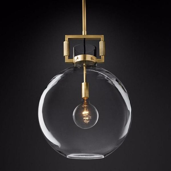 Подвесные светильники American RH Lamp Edison E27 Светодиодные лампы Luster Luminarias Светильники Gold Metal Glass LamparasPendant241o