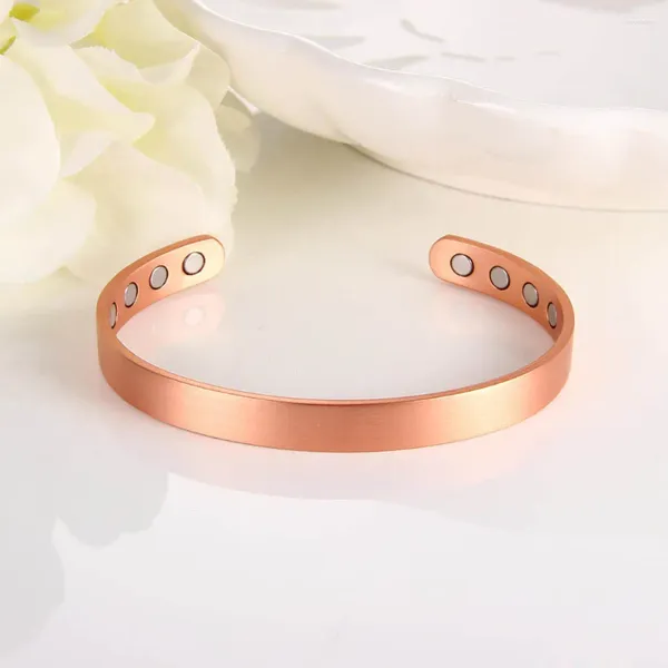 Pulseira de cobre pulseira para homens mulheres magnético 99,99% puro com 3500 gauss artrite saúde ajustável jóias presente manguito