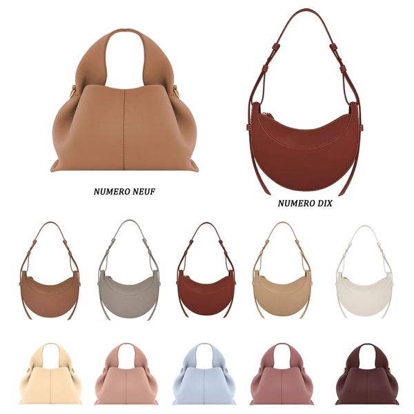 1 1 Numero Dix Nine Sac Half Moon Bolsas de Ombro Mulheres Homem Cyme Sela CrossBody Designer Bolsas Strap Luxurys Tote Bolsa De Couro Sling Satchel Cinto Embreagem Sacos De Viagem