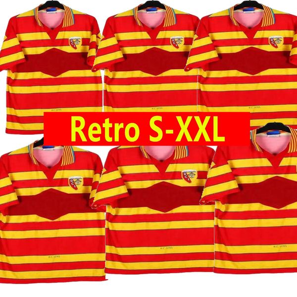 Maillot 97 98 Retro RC Lens Fußballtrikots 1997 1998 Lachor Magnier Classic Vintage Football Shirt Herren Kit Fußballuniform