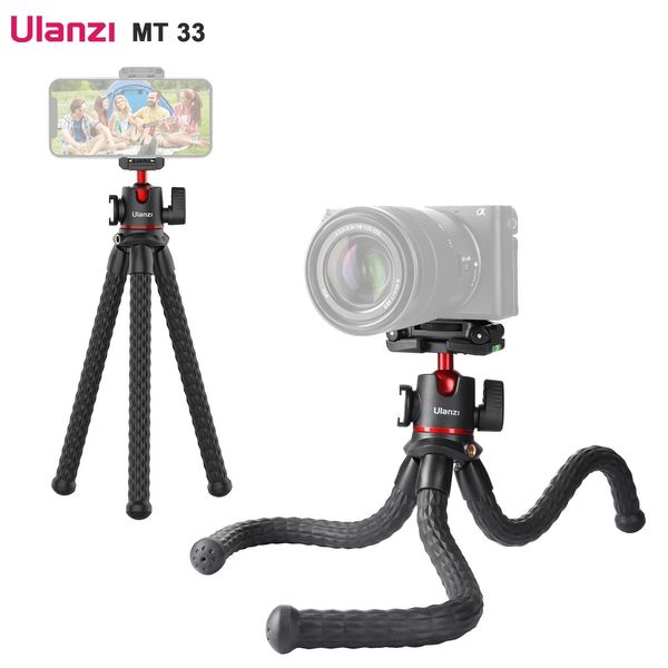 Aksesuarlar Ulanzi MT33 360 ° döndürülebilir panoramik top kafalı esnek ahtapot tripod telefon kamerası canlı akış vlog video çekim