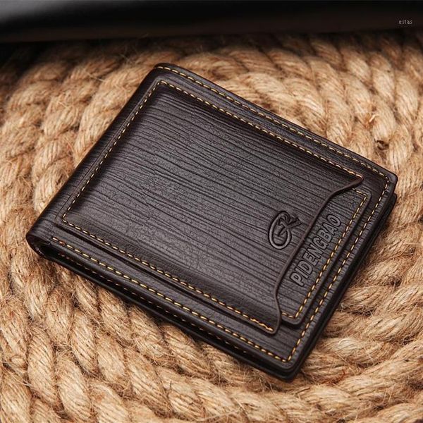 Кошельки Man Vintage Casual Quality Cavic Teather Wallet Короткий бифлок монета карман мужской съемный слот12730