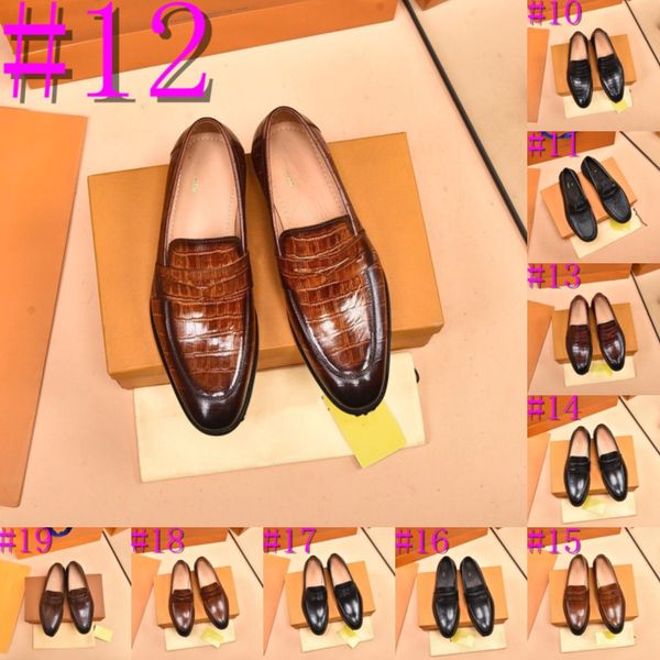 40STYLE MENS FATTO MENSI OXFORD SCARPE OXFORD BLACO KAKI GENUINA VENDITO BRUOGLE DESIGNER SLIT ON BUSINESS FORMAL per uomini dimensioni 38-45