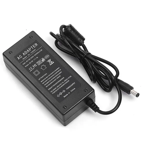 Hongpoe fonte de alimentação 12v4a de alta qualidade, adaptador conversor de energia suficiente ac 100v-240v dc 12v 4a 4000ma adaptador de energia dc 5.5*2.1mm