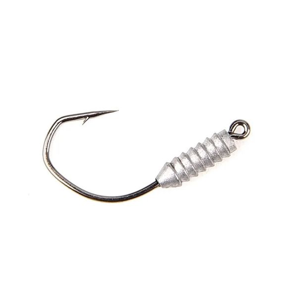 Ganchos de pesca 5pcs Ganchos de verme ponderados para Wacky Rig Plásticos macios Lure Jig Head Gancho Swimbait Bass Água doce Água salgada 0,8g 1,2g 231216