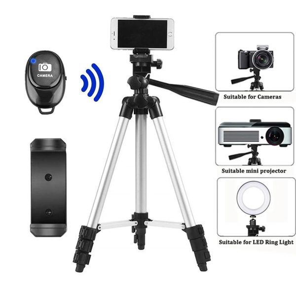 Halter Tripod Bluetooth Compatible Remote Shutter Release für Camera Selfie Stick für iPhone Stativ für Telefonmonopodenhalter