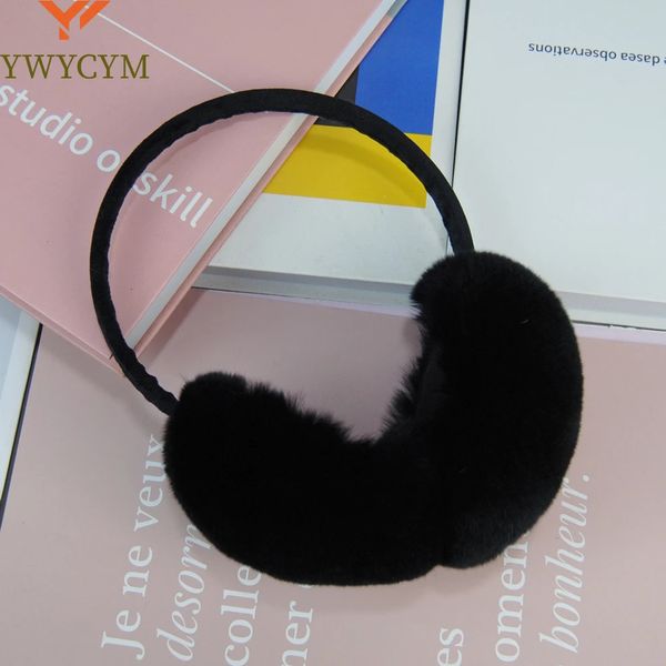 Ear Muffs Rex Rabbit Fur Pendurar Ear Cover Quente Inverno Earmuffs Headwear Ear Muffs Fur Earmuffs Fria Ear Warmer Fold Ear Protection Headband 231215