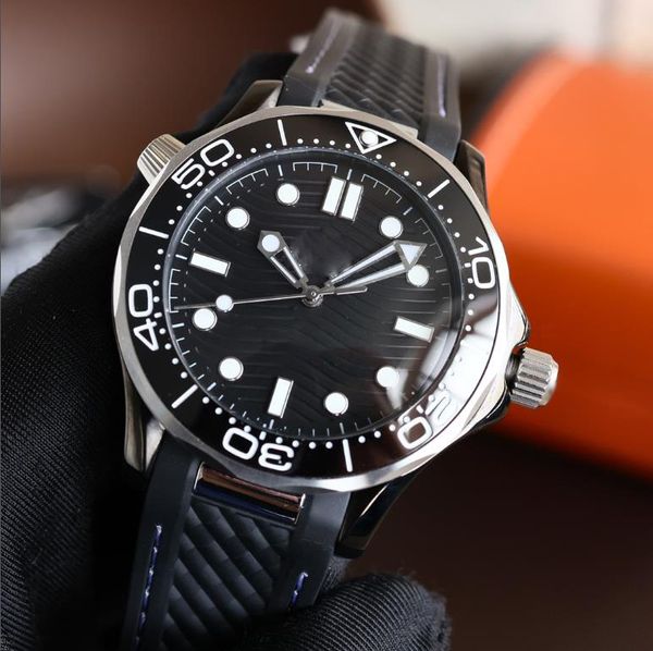 Роскошные часы, мужские часы в деловом стиле, 42 мм, черный циферблат, 300, автоматические механические с сапфировым стеклом, классическая модель, складные часы, супер светящиеся часы