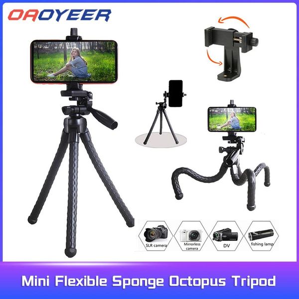 Supporti Oaoyeer Mini treppiede flessibile in spugna per polpo per iPhone Samsung Xiaomi Huawei treppiede per smartphone per telefono cellulare per mini fotocamera