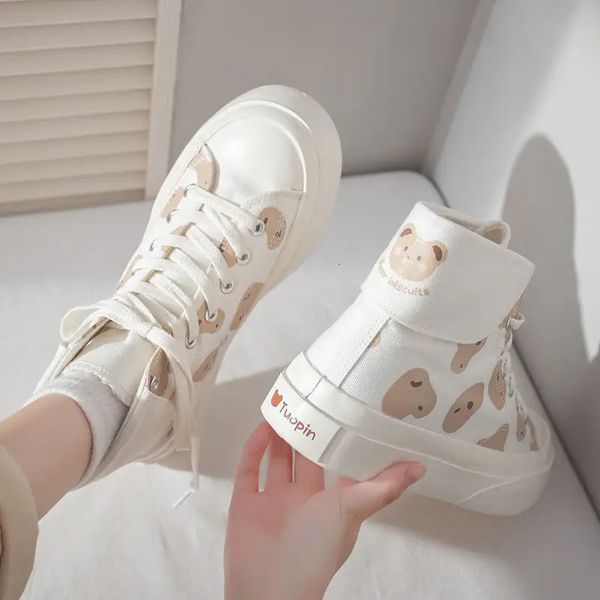 Модельные туфли Кроссовки с большим носком Холст Дискотека Корейский Повседневный весенний дикий милый белый женский s 231216