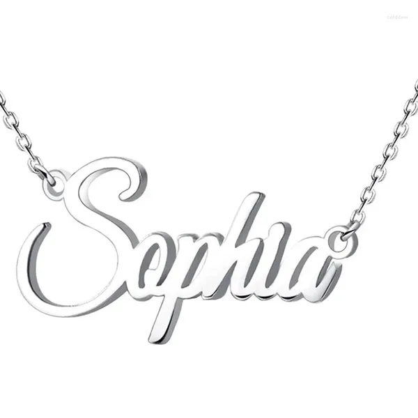 Collane con ciondolo Nome in acciaio inossidabile Coppia Lettera personalizzata Corpo Clavicola Pendenti Collana romantica Gioielli per donne Uomini Regali