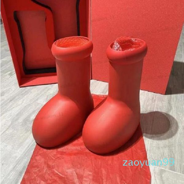 Astro Boy Boot Мужчины Женщины Дизайнерские сапоги MSCHF Дождевые сапоги Большие красные ботинки Пинетки с толстой подошвой Резиновая обувь на платформе Модная обувь с круглым носком