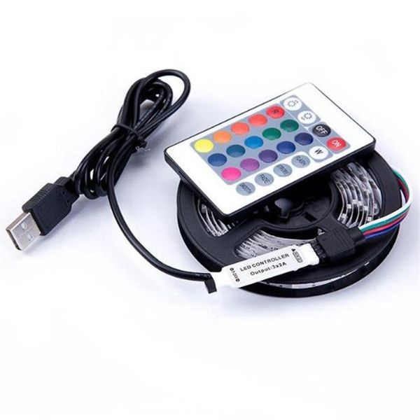 5V USB LED Streifen Licht 1M 2M 3M 4M 5M Warm Weiß RGB 2835 TV Hintergrund Beleuchtung Decoracion Lichterkette 3 Tasten Control266f