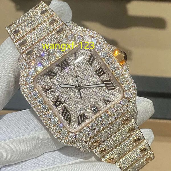 moissanite watch Lüks özel moissanite erkezlu gra gra sertifikalı moissanit elmas büst aşağı hip hop takı saatini izle