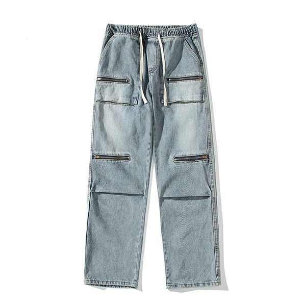 Calças de brim roxas Designer de rua jeans baggy estilo de alta qualidade solta perna larga tendência denim macacão alta rua moda jeans para homens jeans mulheres