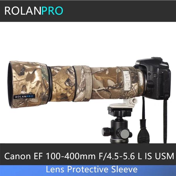 saia rolanpro lente camuflage capa de chuva para canon ef 100400mm f4.55.6 l é uma caixa de proteção da lente USM para lente de câmera Canon SLR