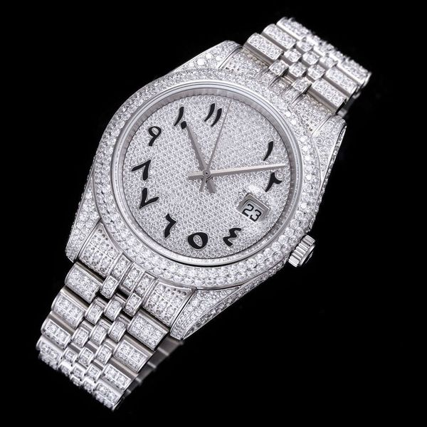 Joias pass diamante tester moissanite relógio de pulso moda iced out luxo oem relógios mecânicos para homem