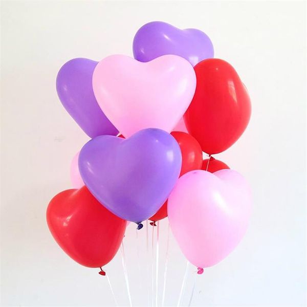 100 pçs 2 2g rosa branco vermelho coração em forma de balões de látex festa de aniversário decorações de casamento amor presentes do dia dos namorados Supplies282k