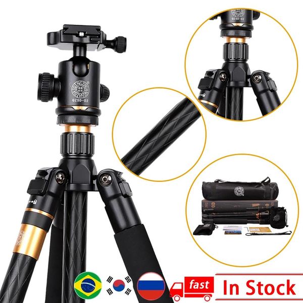 Acessórios QZSD Q999 Câmera portátil Tripé Ball Head Alumínio Profissional Dobrável Tripé Placa de liberação rápida para câmera DSLR 159cm