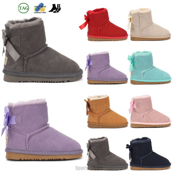 Designer tornozelo metade crianças botas clássico ultra mini botas austrália plataforma grande bota de neve vermelha crianças sapatos inverno quente mini tasman botas de neve 22-35