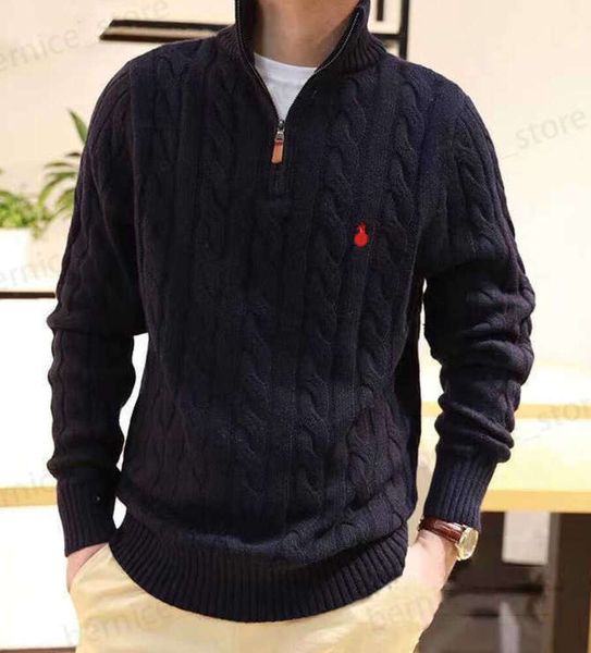 Maglioni da uomo Maglione da uomo Designer Polo Mezza cerniera Ralphs Felpa con cappuccio Manica lunga Lavorato a maglia Cavallo Twist Collo alto Uomo Donna Laurens Ricamo 7745ess