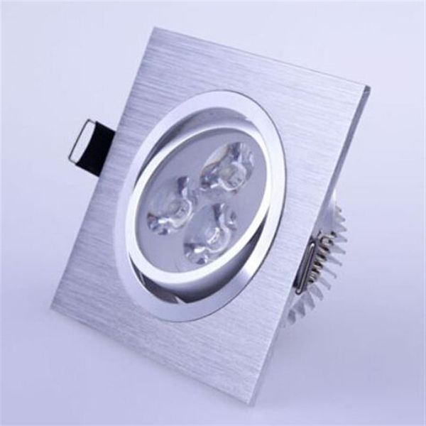 Luz de teto quadrada led downlight 9w 3x3w 600 lúmens led luz de teto recesso downlights regulável quente natural branco fresco ac 11224w